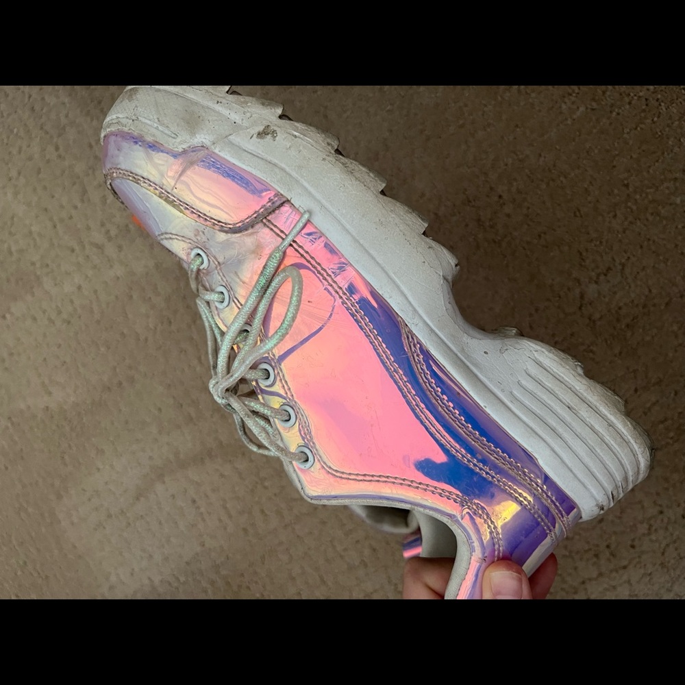 Wild Diva Lounge Holographic Dance Tennis Shoes